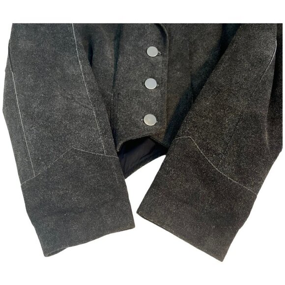 VTG Pioneer Wear Womens Cropped Western Leather Jacket Size 10 Suede 80s Padded - Picture 4 of 12